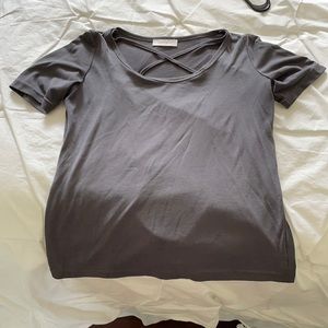 Light gray crisscross Tee